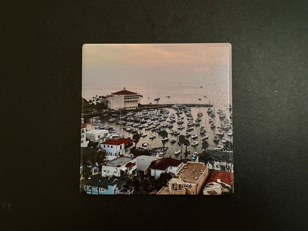 4" Ceramic Coaster - Avalon Harbor Sunset