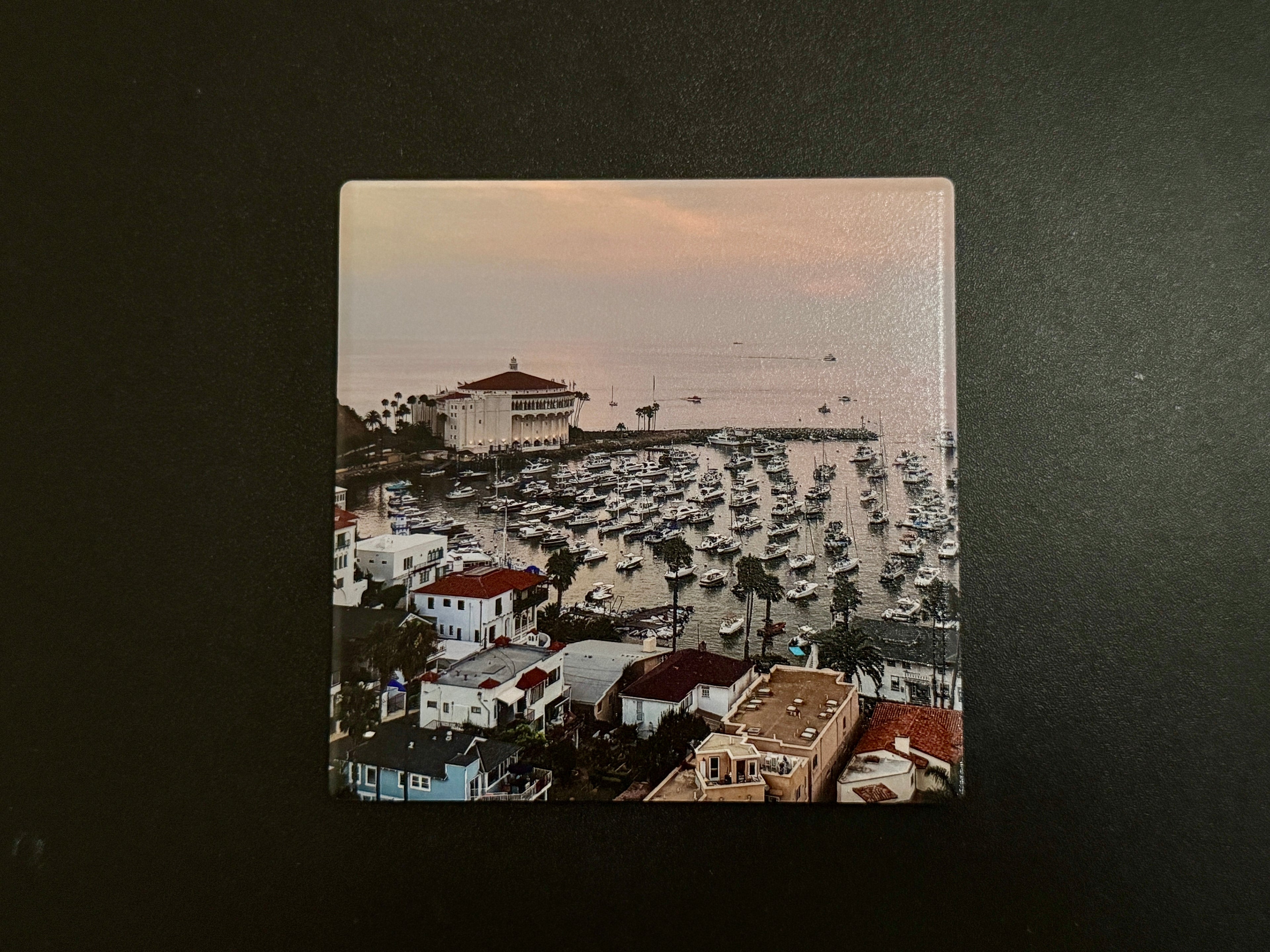 4" Ceramic Coaster - Avalon Harbor Sunset